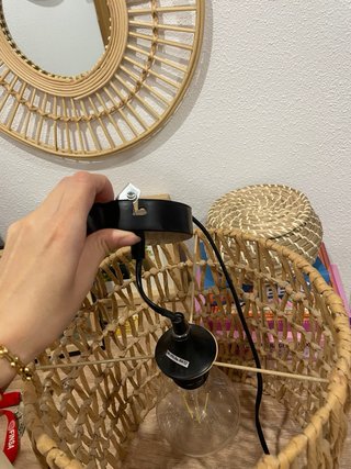 Lámpara de papel estilo boho con bombilla