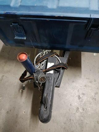 Remolque para moto azul y rojo