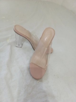 Zapatos de tacón transparente beige/rosa