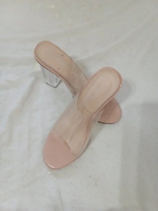 Zapatos de tacón transparente beige/rosa