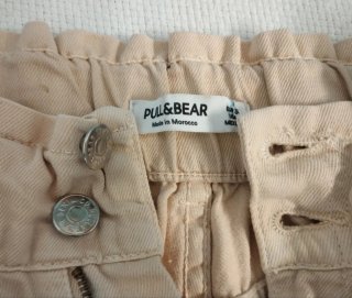 Pantalones beige paper bag