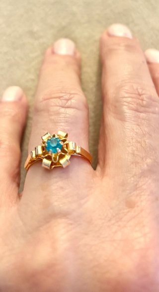 Anillo antiguo chapado oro
