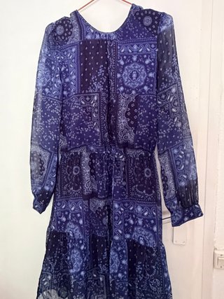 Vestido estampado  azul T.34