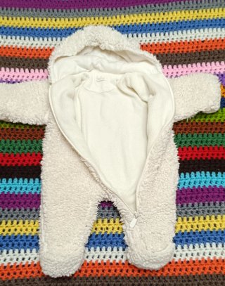 Buzo oso/oveja blanco talla 50cm