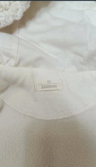 Buzo oso/oveja blanco talla 50cm