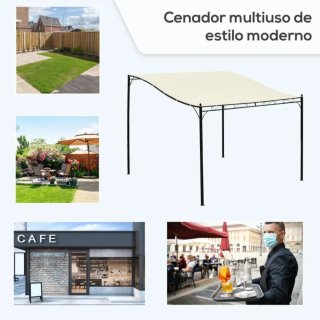 Pérgola de tela y metal