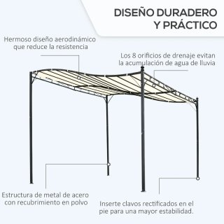 Pérgola de tela y metal