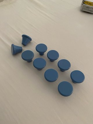 10 Tiradores Azules Redondos