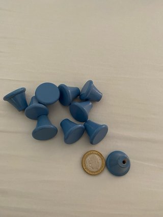 10 Tiradores Azules Redondos