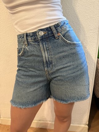 Bermuda Denim TRF Boyfriend Tiro Medio