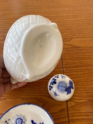 Precioso lote vintage de porcelana pintada a mano