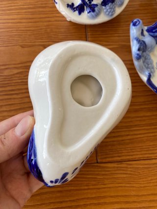 Precioso lote vintage de porcelana pintada a mano