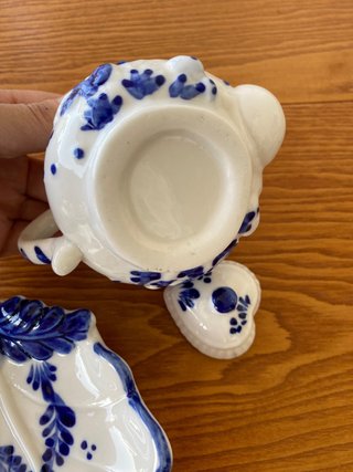 Precioso lote vintage de porcelana pintada a mano