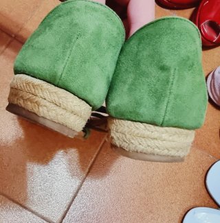 Sandali Bata donna pelle scamosciata verde