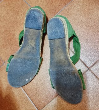 Sandali Bata donna pelle scamosciata verde