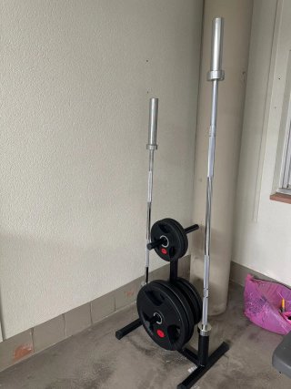 Soporte discos y barras olímpicas
