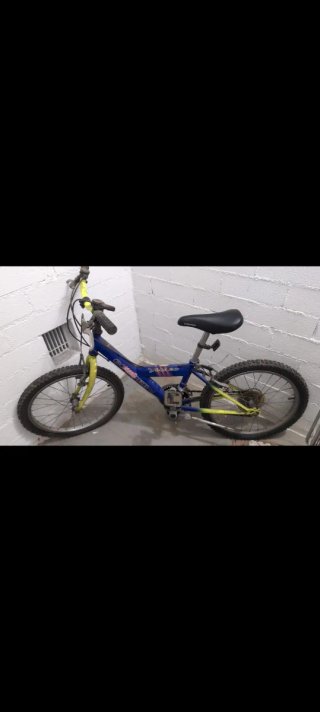 Bicicleta infantil montaña azul y amarilla