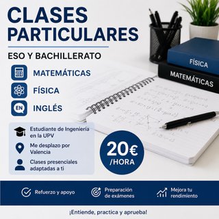 Clases particulares Matemáticas, Física e Inglés