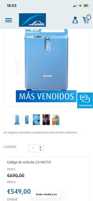 Concentrador de Oxígeno Linde Everflo