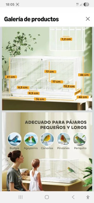 Jaula para pájaros blanca