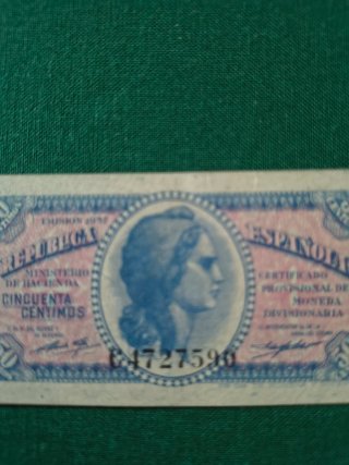 Billete 50 céntimos República Española 1937