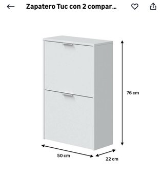 Zapatero Tuc 2 compartimentos blanco