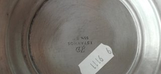 Jarra y cesta decorativas de estaño fino  95%
