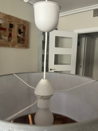 Lámpara de techo gris tela
