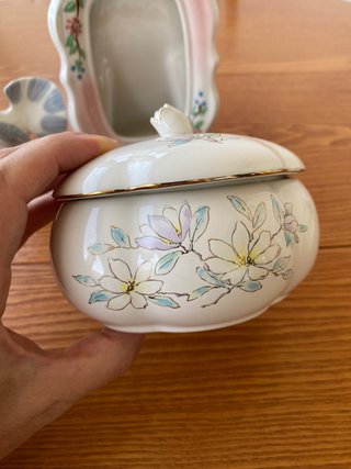 Conjunto Porcelana Vintage Aves y Marco Fotos