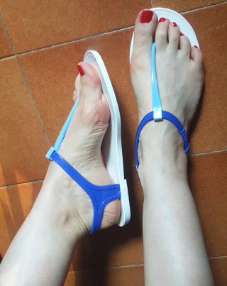 Infradito ciabatte donna blu e bianche
