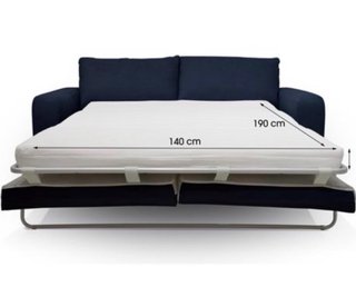 Sofá cama gris de tela sweet 3 plazas