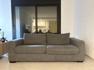 Sofá cama gris de tela sweet 3 plazas