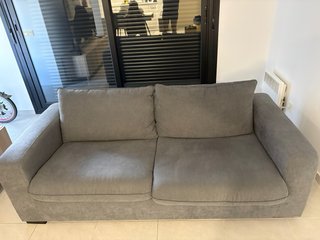 Sofá cama gris de tela sweet 3 plazas