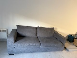 Sofá cama gris de tela sweet 3 plazas