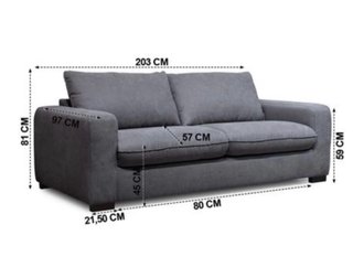 Sofá cama gris de tela sweet 3 plazas