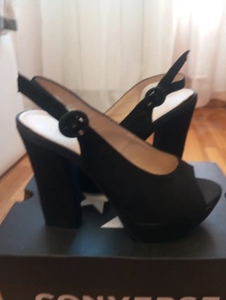 Sandalias negras tacón plataforma