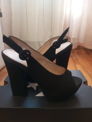 Sandalias negras tacón plataforma