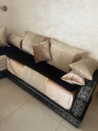 Sofá Marroquí Beige y Negro