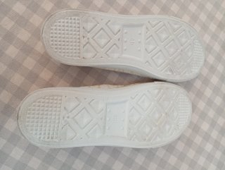 Zapatillas Mujer Tweed Dorado y Blanco