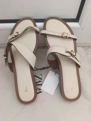 Sandalias Zara Mujer Talla 41 Crudo