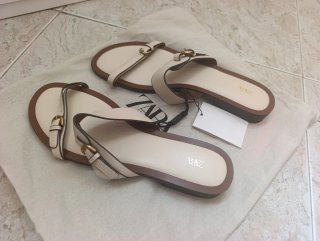 Sandalias Zara Mujer Talla 41 Crudo