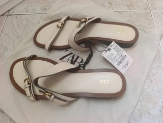 Sandalias Zara Mujer Talla 41 Crudo