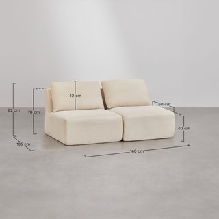 Sofá modular 2 plazas pana beige