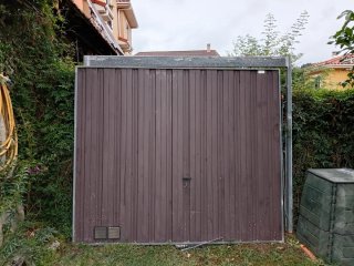 Portón de garaje de chapa de acero 250x216