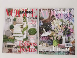 Dos revistas Vogue Living números 1 y 3, año 2015