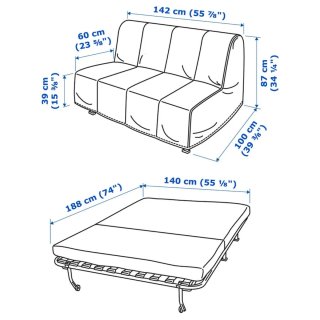Sofá-cama 150cm beige
