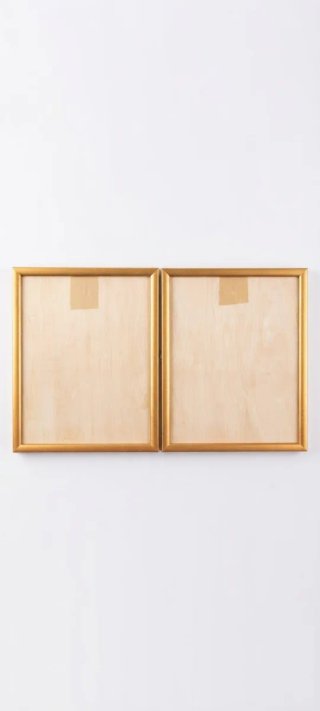 2 Marcos de pared madera y dorado