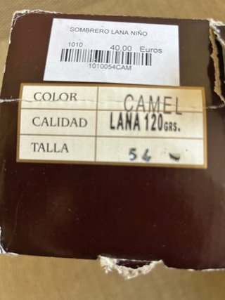 Sombrero Cordobés Talla 54 (Niño)