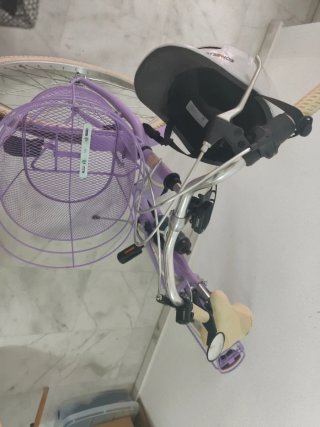 Bicicleta Morada Mujer con Cesta