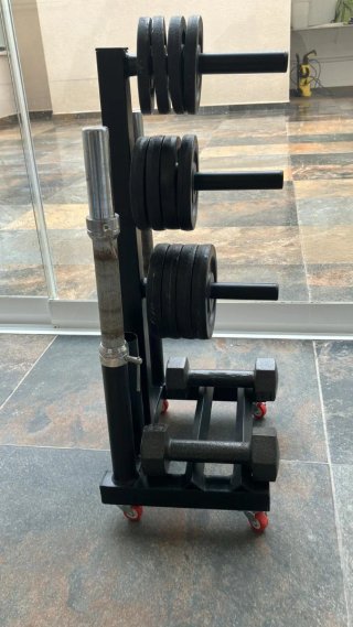 Rack para pesas, barras y mancuernas